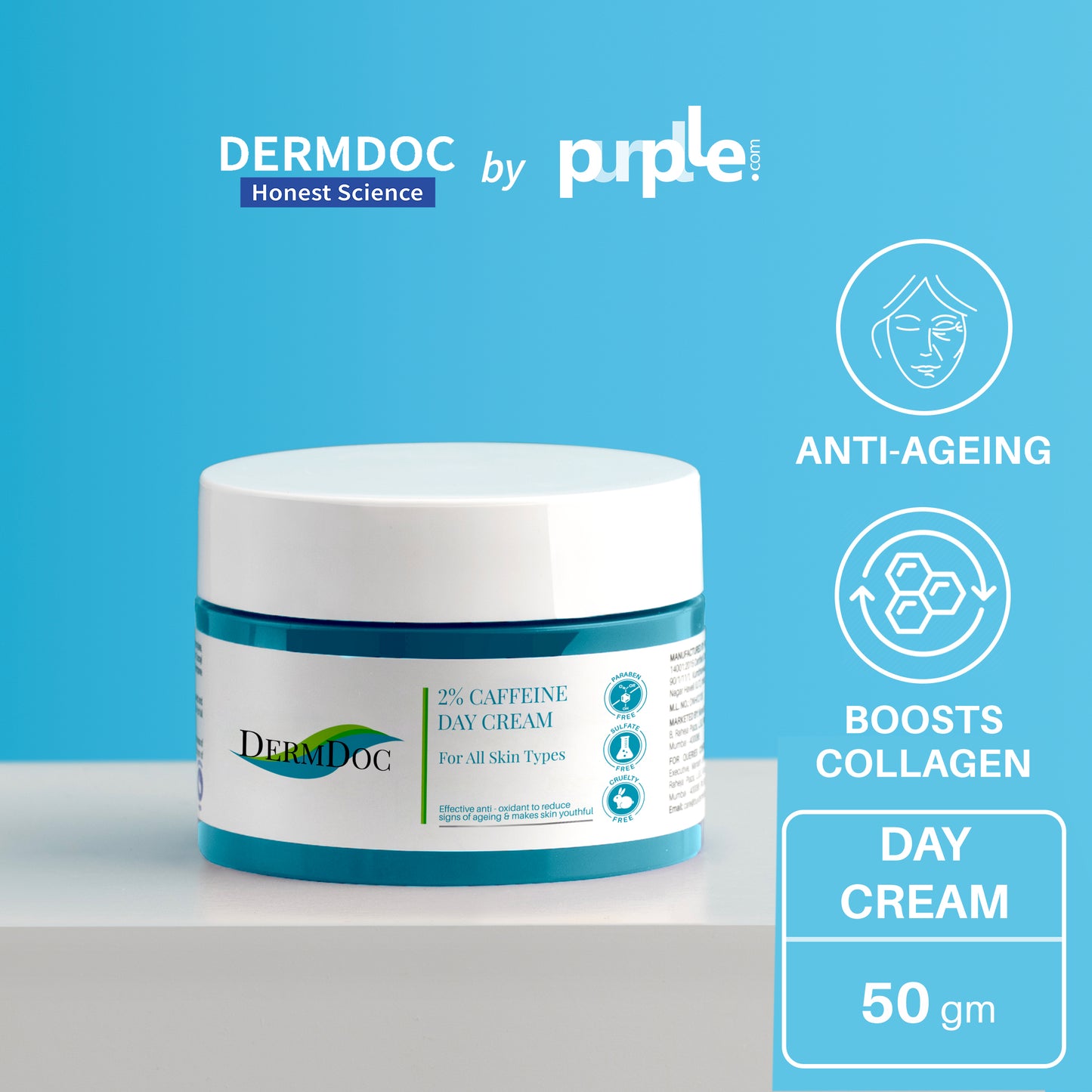 DermDoc 2% Caffeine Day Cream (50 gm)