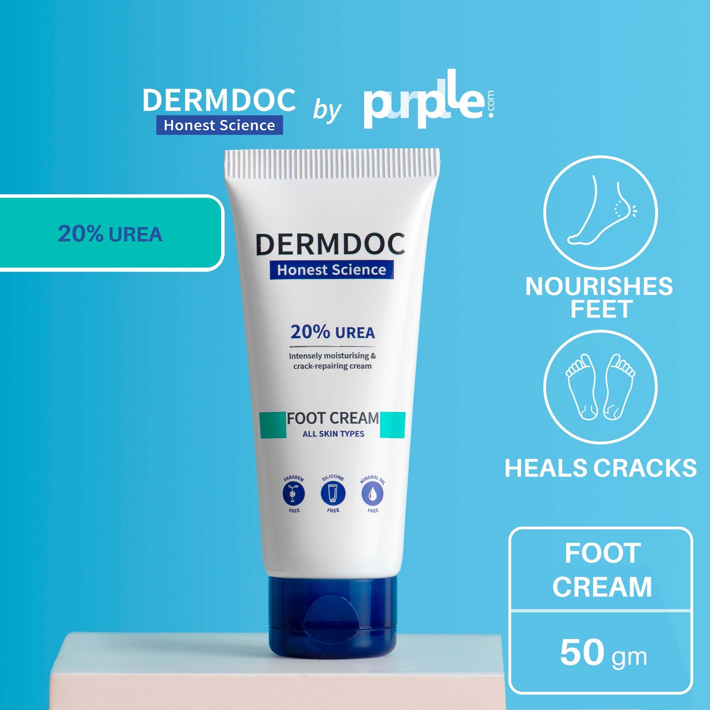 DermDoc 20% Urea Foot Cream For Nourished Feet (50g)