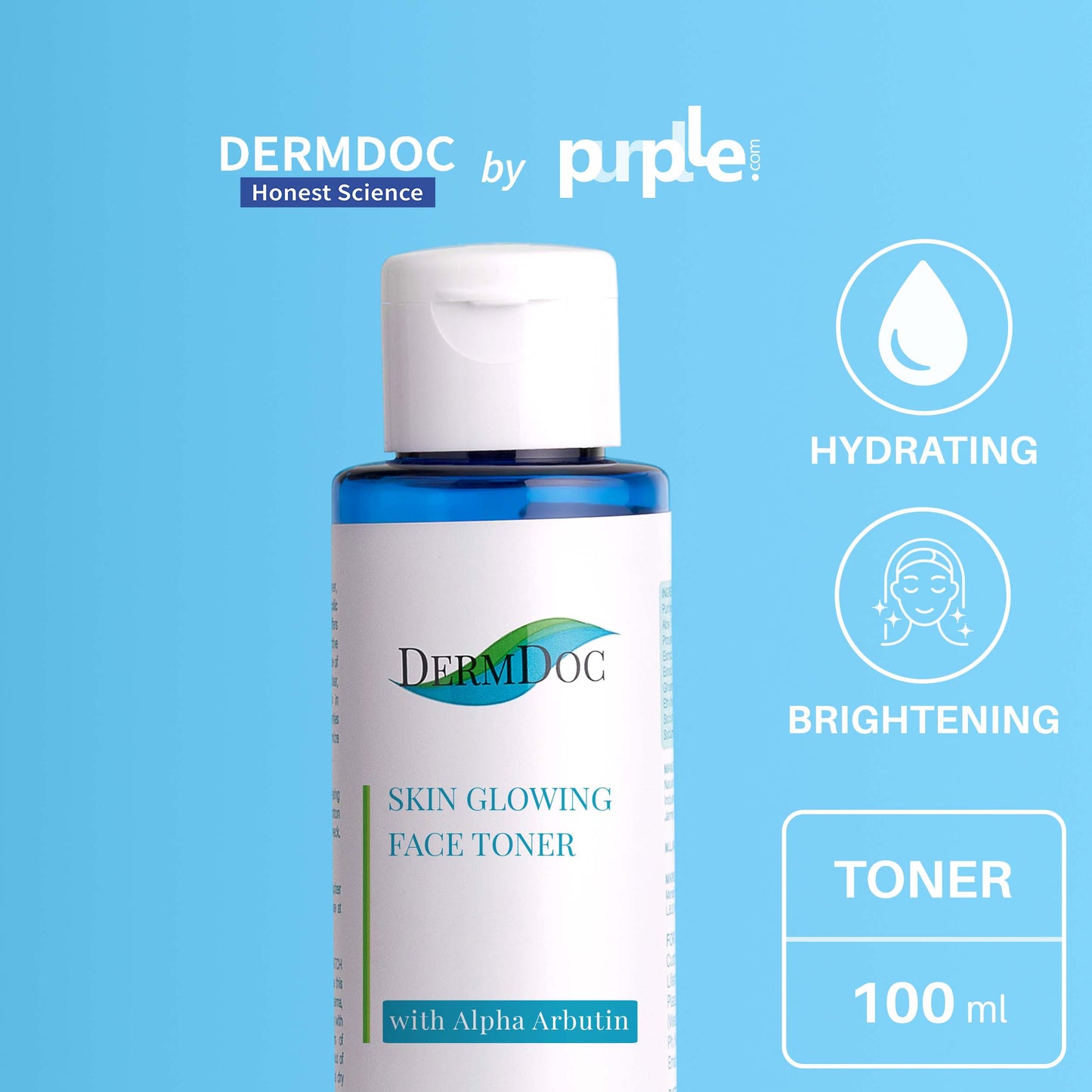DermDoc Skin Glowing Face Toner with Alpha Arbutin (100 ml)