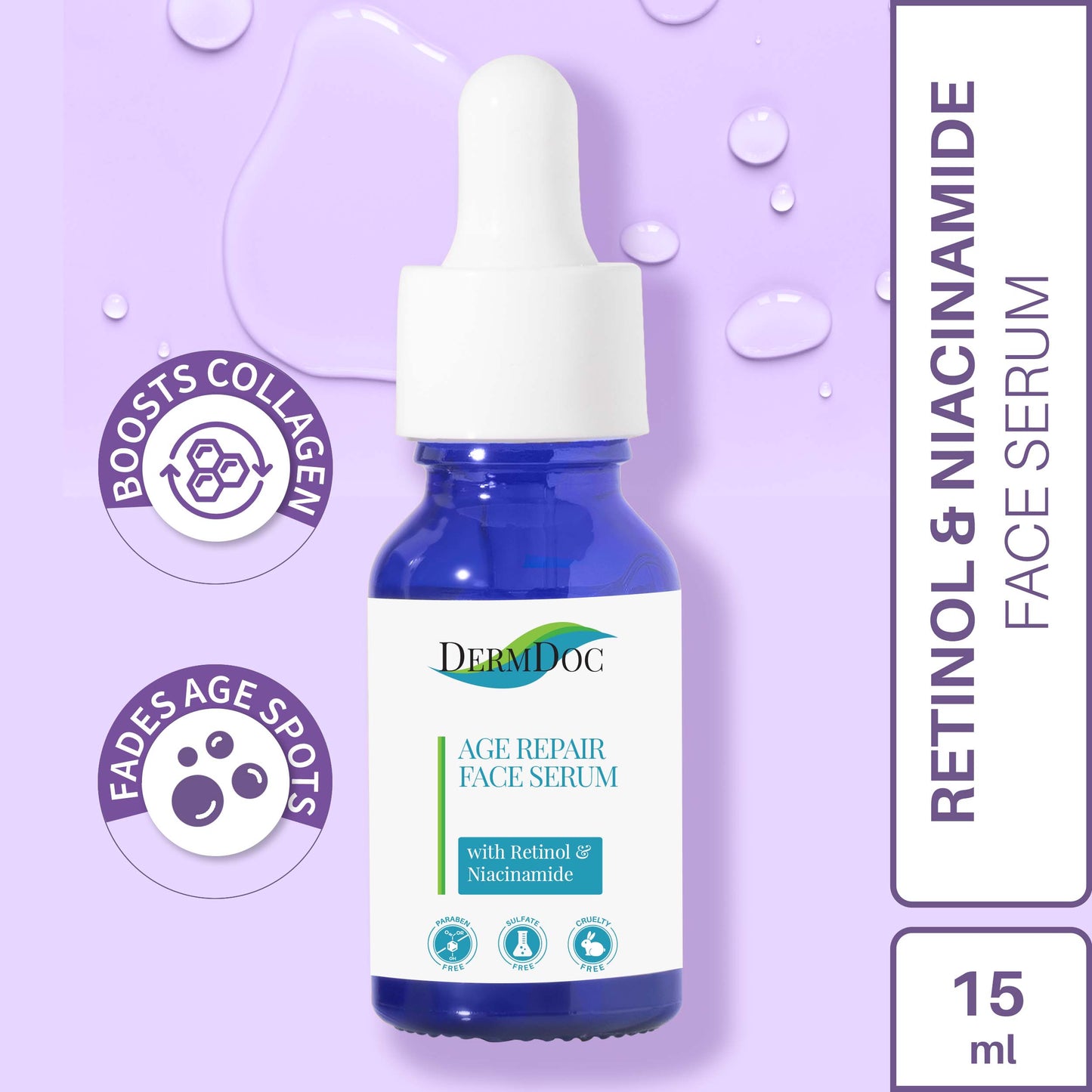 DermDoc Age Repair Face Serum with Retinol & Niacinamide (10 ml)