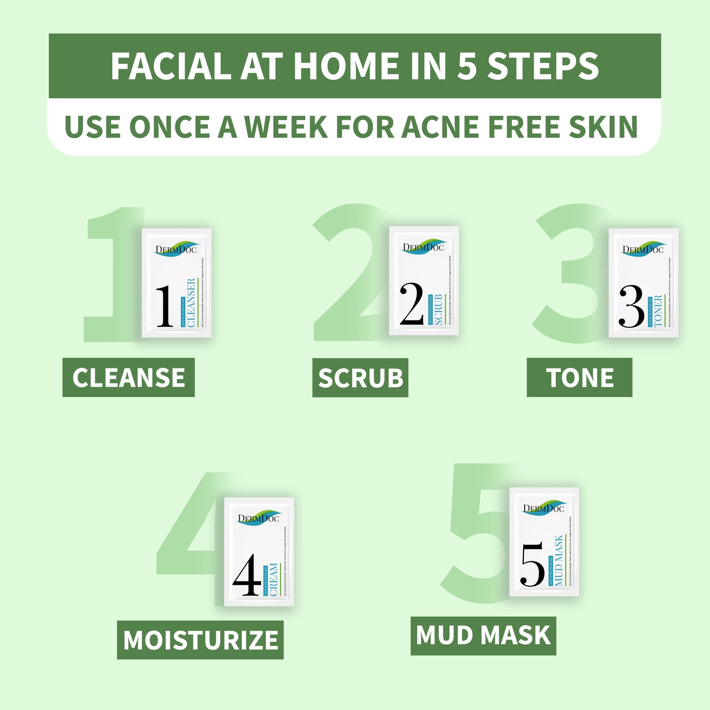 DermDoc Anti Acne Facial Kit with Salicylic Acid For Clear & Acne Free Skin (34 g)