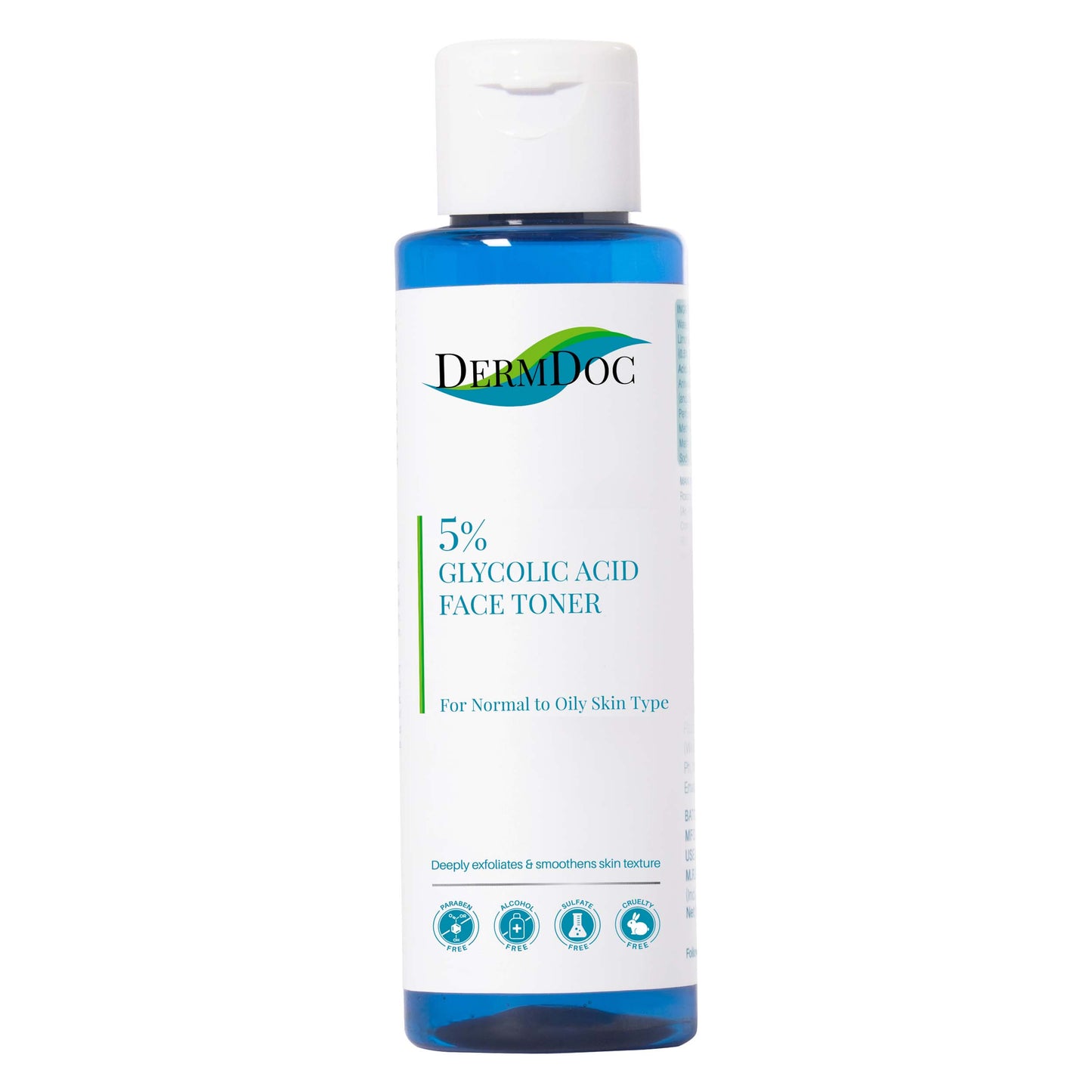 DermDoc 5% Glycolic Acid Face Toner For Skin Exfoliation (100 ml)