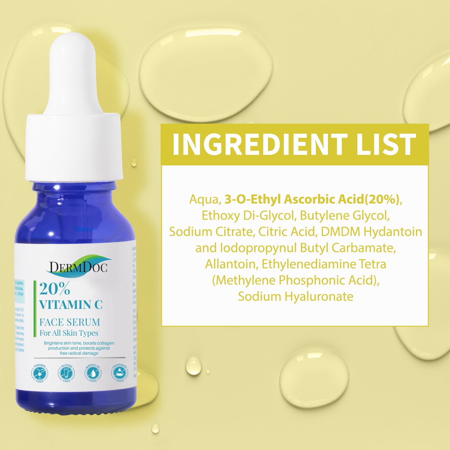 DermDoc 20% Vitamin C Face Serum (10 ml)