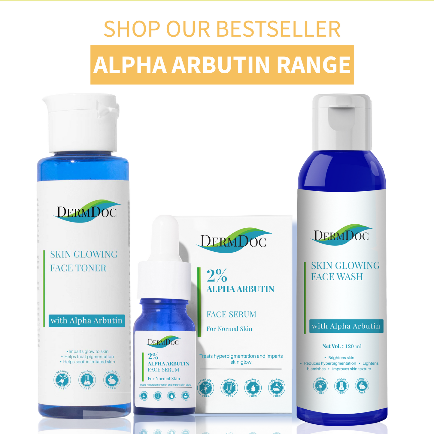 DermDoc 2% Alpha Arbutin Face Serum For Skin Brightening (15 ml)