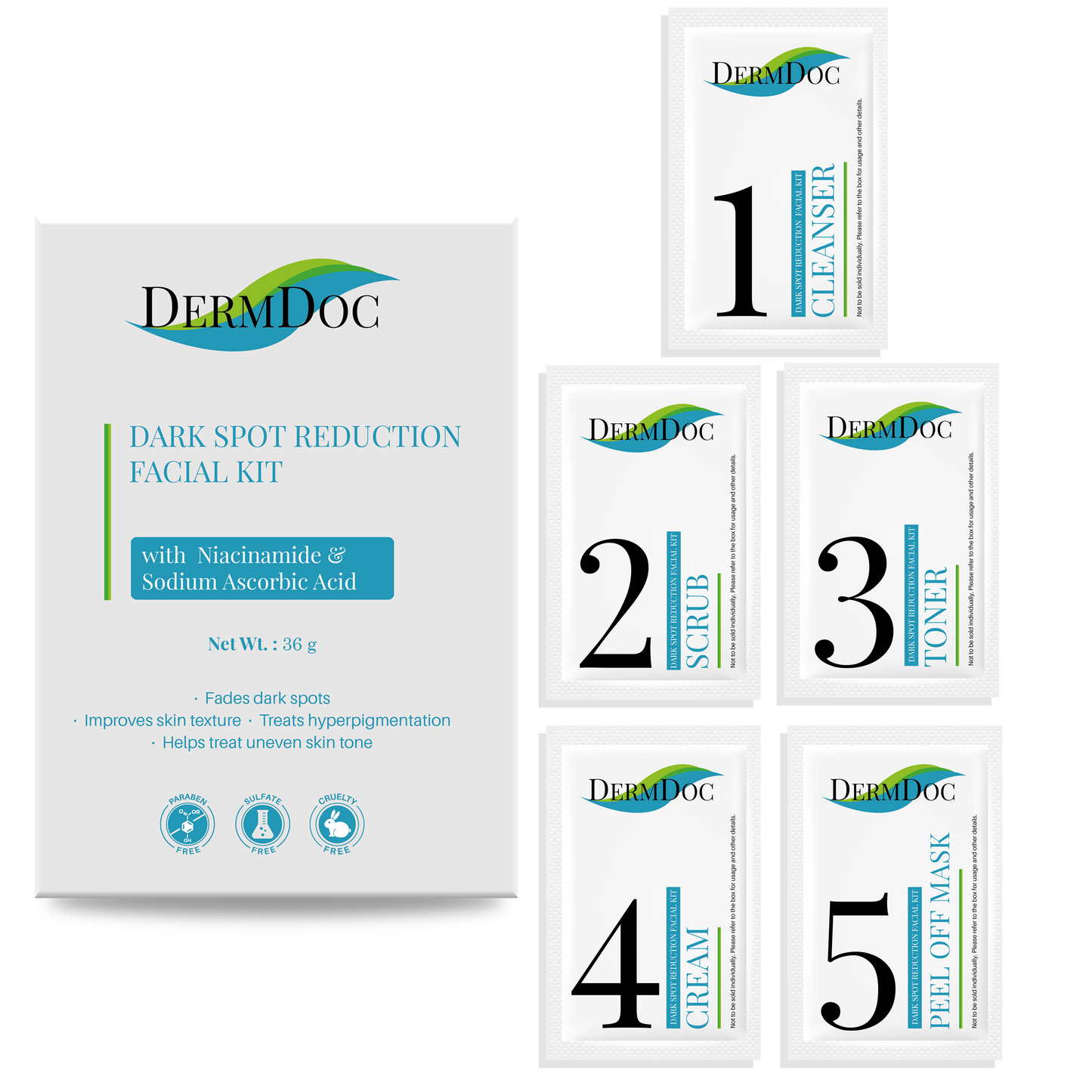 DermDoc Dark Spot Reduction Facial Kit with Niacinamide & Sodium Ascorbic Acid (36 g)