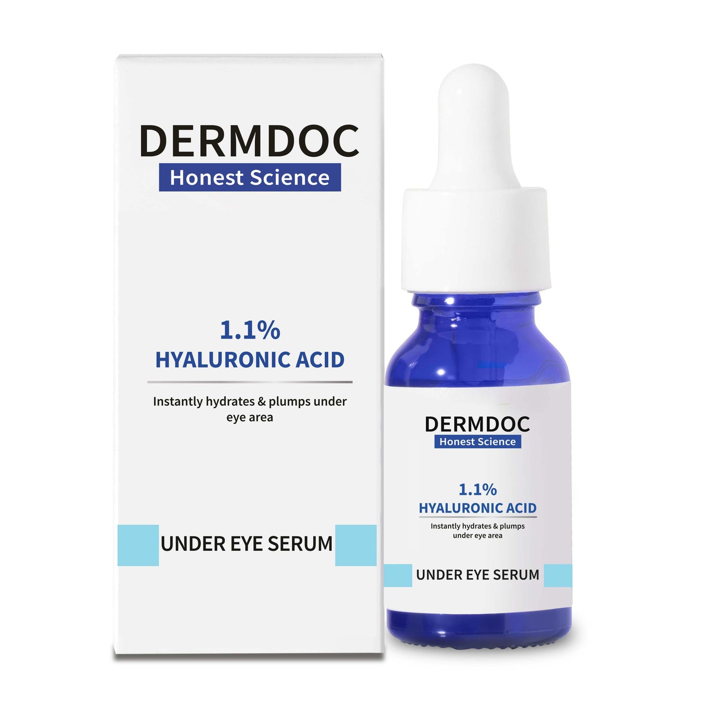 DermDoc 1.1% Hyaluronic Acid Under Eye Serum For Hydration & Plump Skin (15ml)