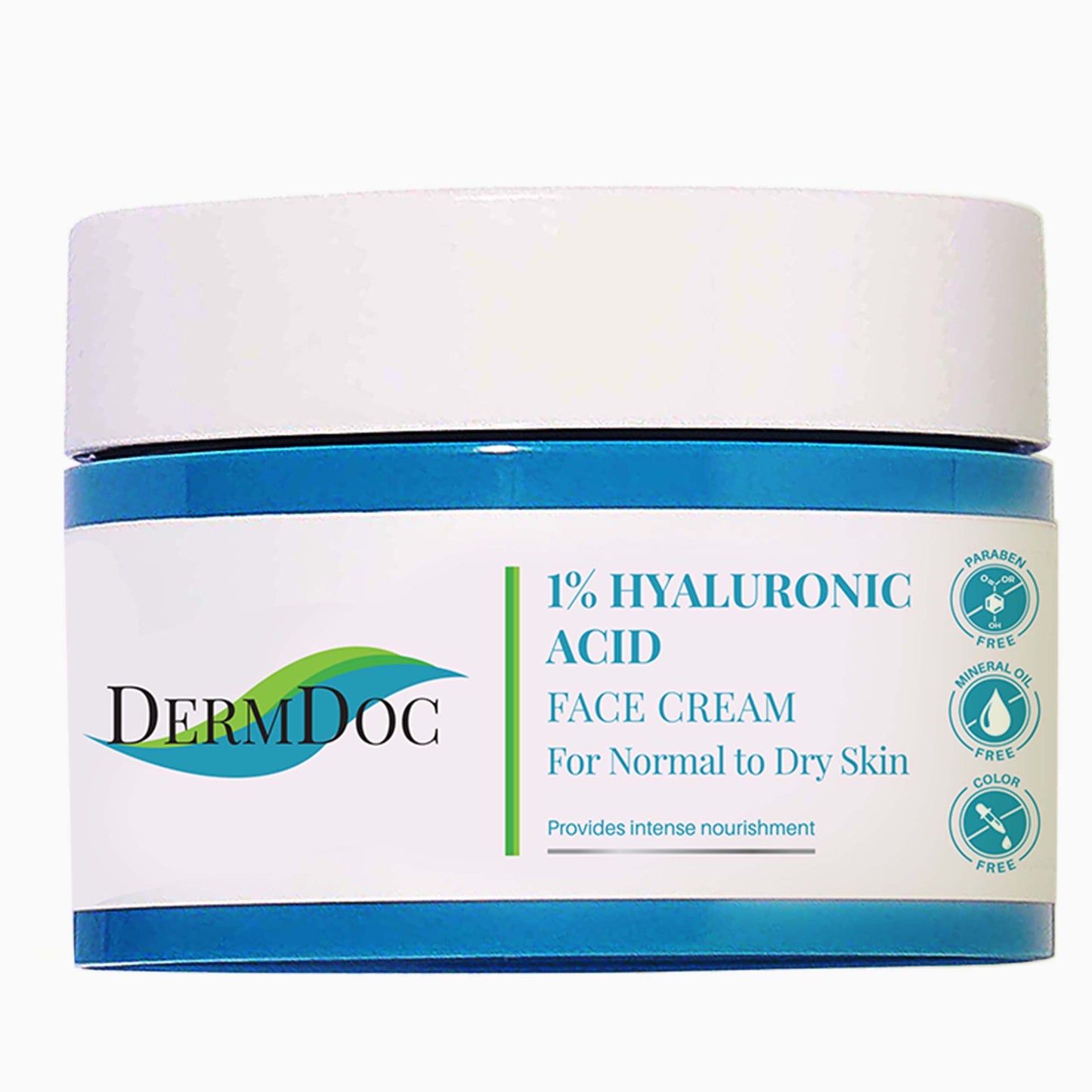 DermDoc 1% Pure Hyaluronic Acid Face Cream For Skin Moisturization (50g)