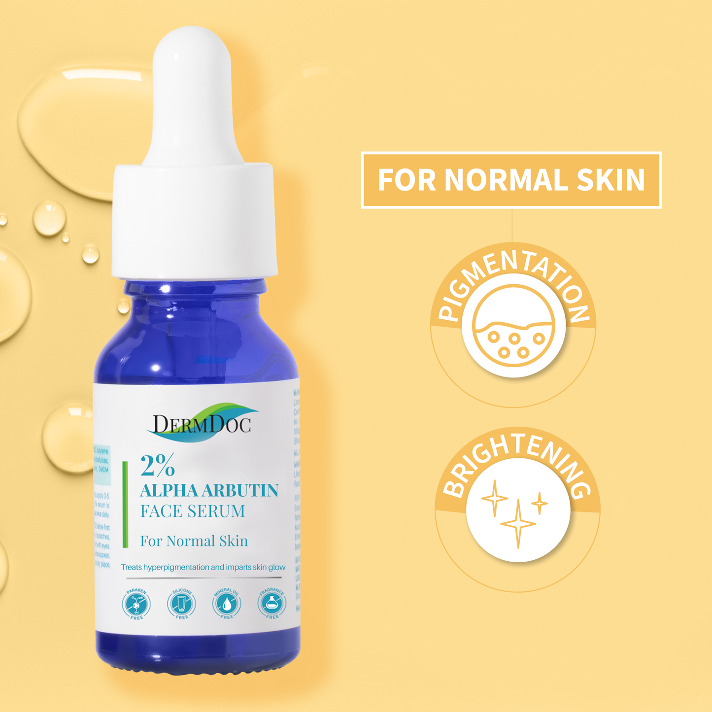 DermDoc 2% Alpha Arbutin Face Serum For Skin Brightening (15 ml)