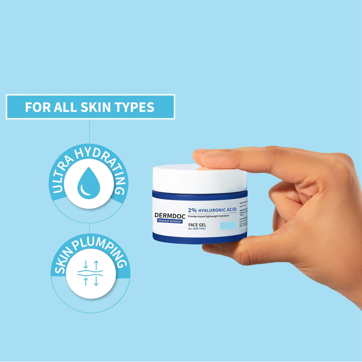 DermDoc Skin Hydrating Face Gel with Hyaluronic Acid (100 gm)