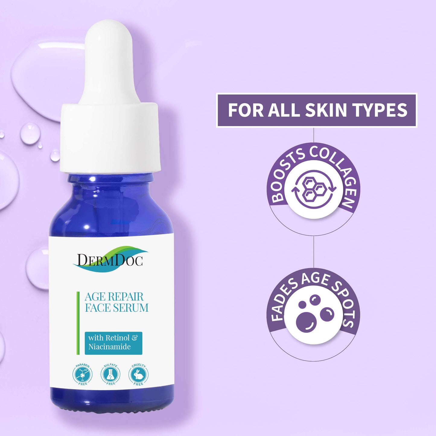 DermDoc Age Repair Face Serum with Retinol & Niacinamide (10 ml)
