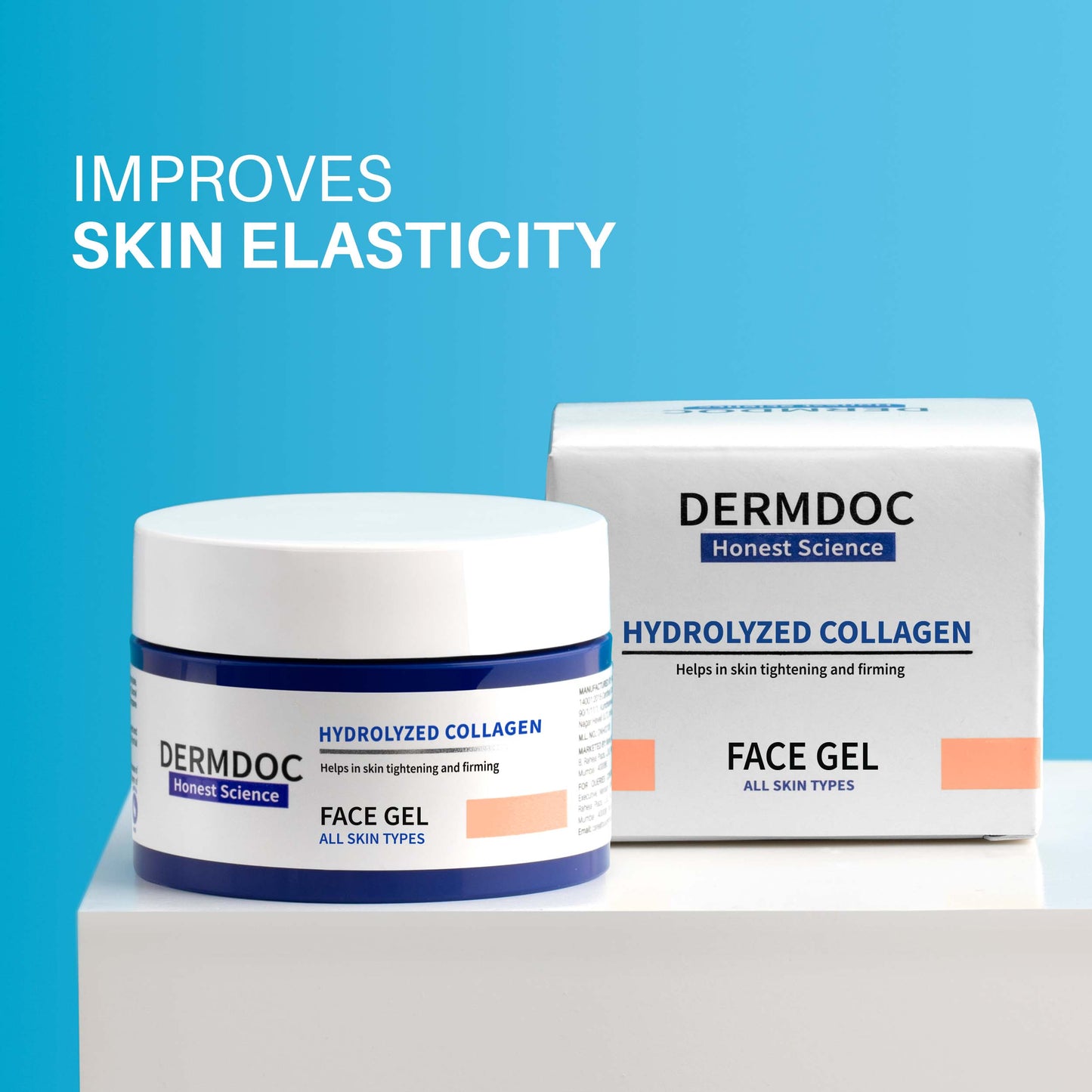 DermDoc Hydrolyzed Collagen Skin Tightening Face Gel For Plump & Youthful Skin (50g)
