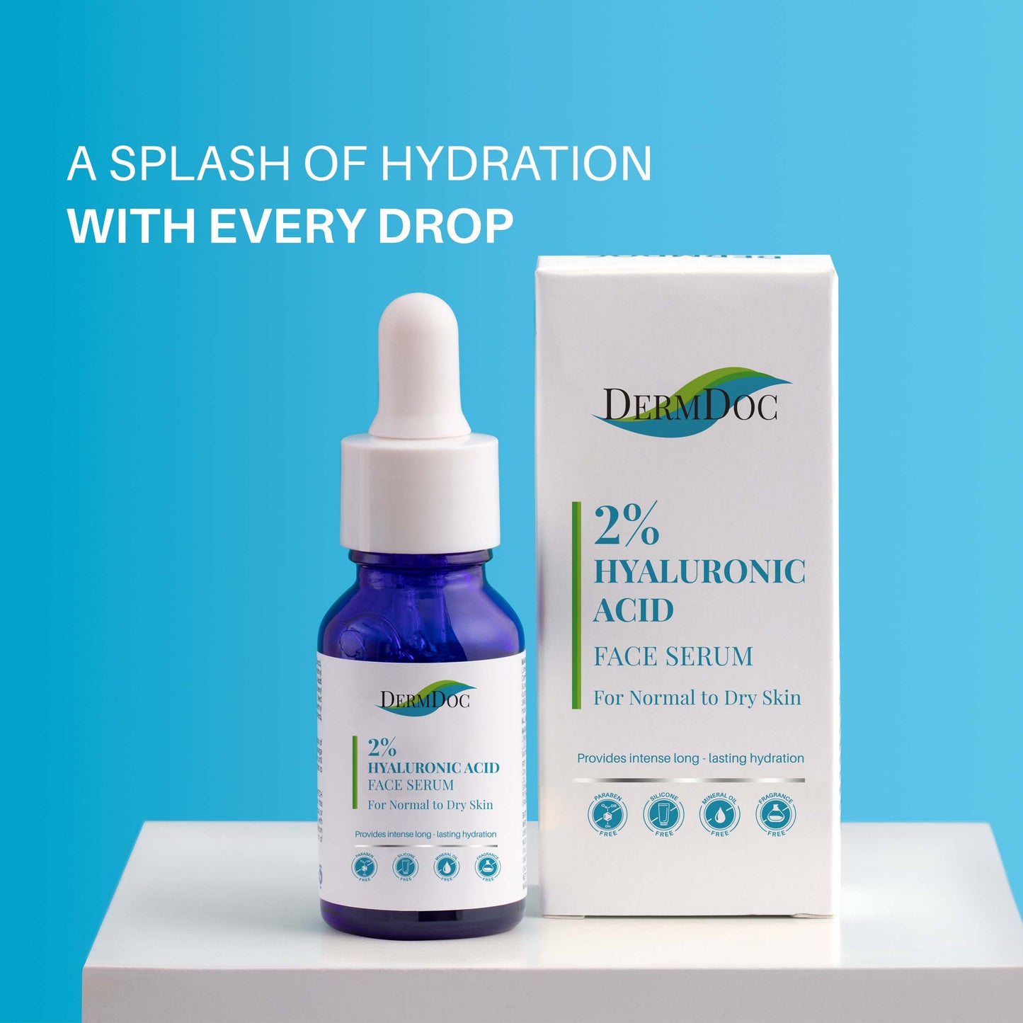 Dermdoc 2% Hyaluronic Acid Face Serum for Dry Skin (15 ml)