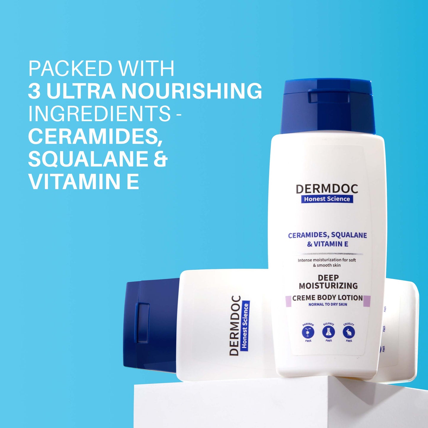 DermDoc Ceramides, Squalane & Vitamin E Deep Moisturizing Creme Body Lotion (200ml)