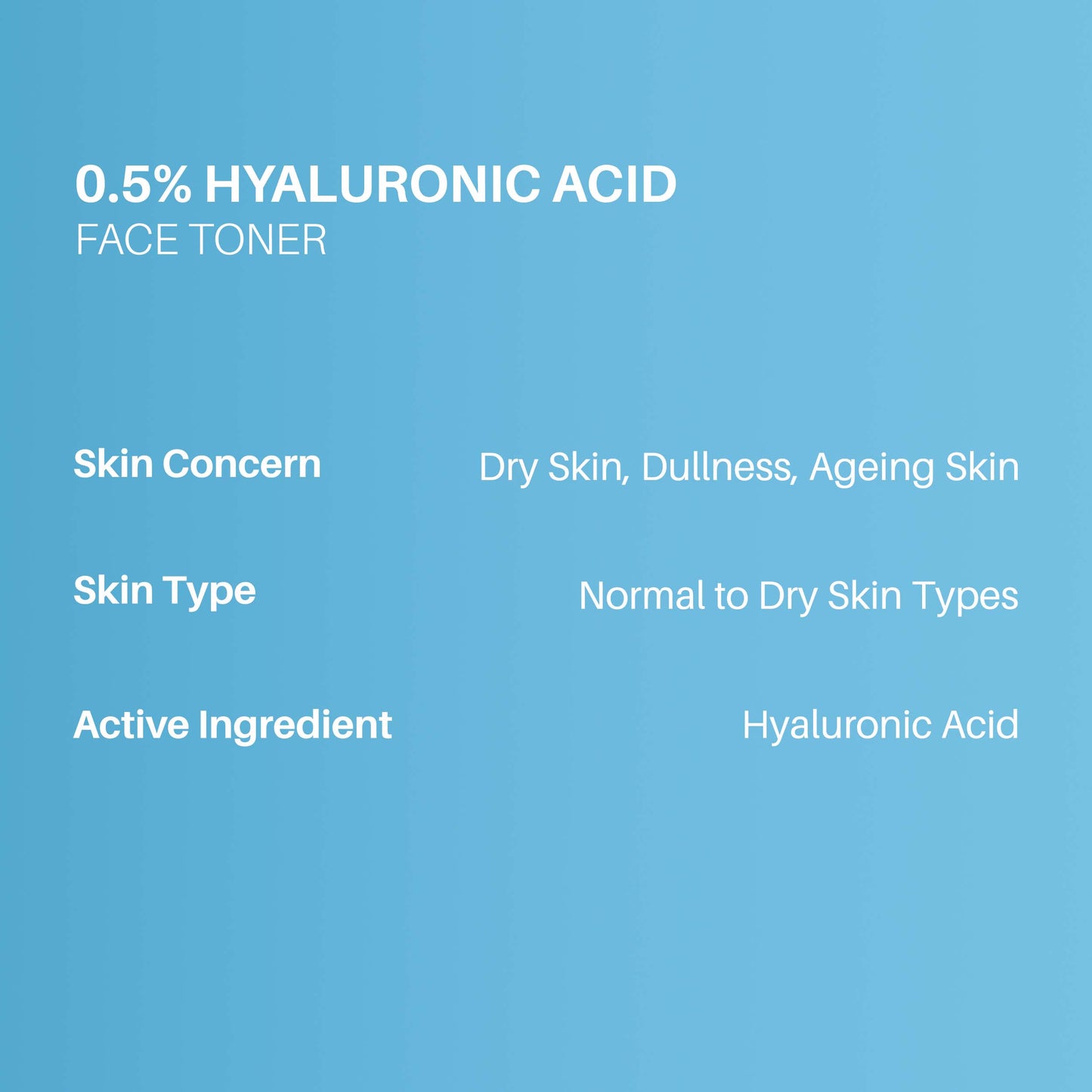 DermDoc 0.5% Pure Hyaluronic Acid Face Toner For Skin Hydration (100 ml)