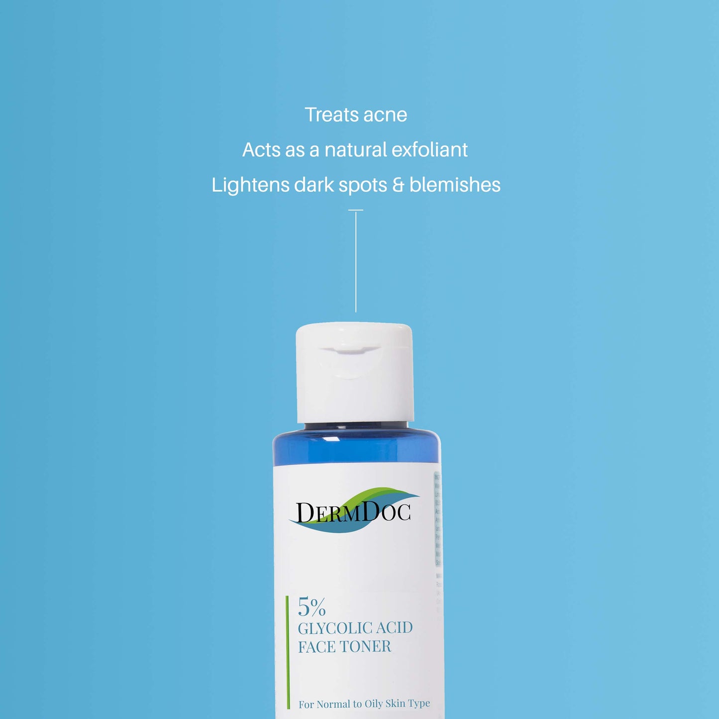 DermDoc 5% Glycolic Acid Face Toner For Skin Exfoliation (100 ml)