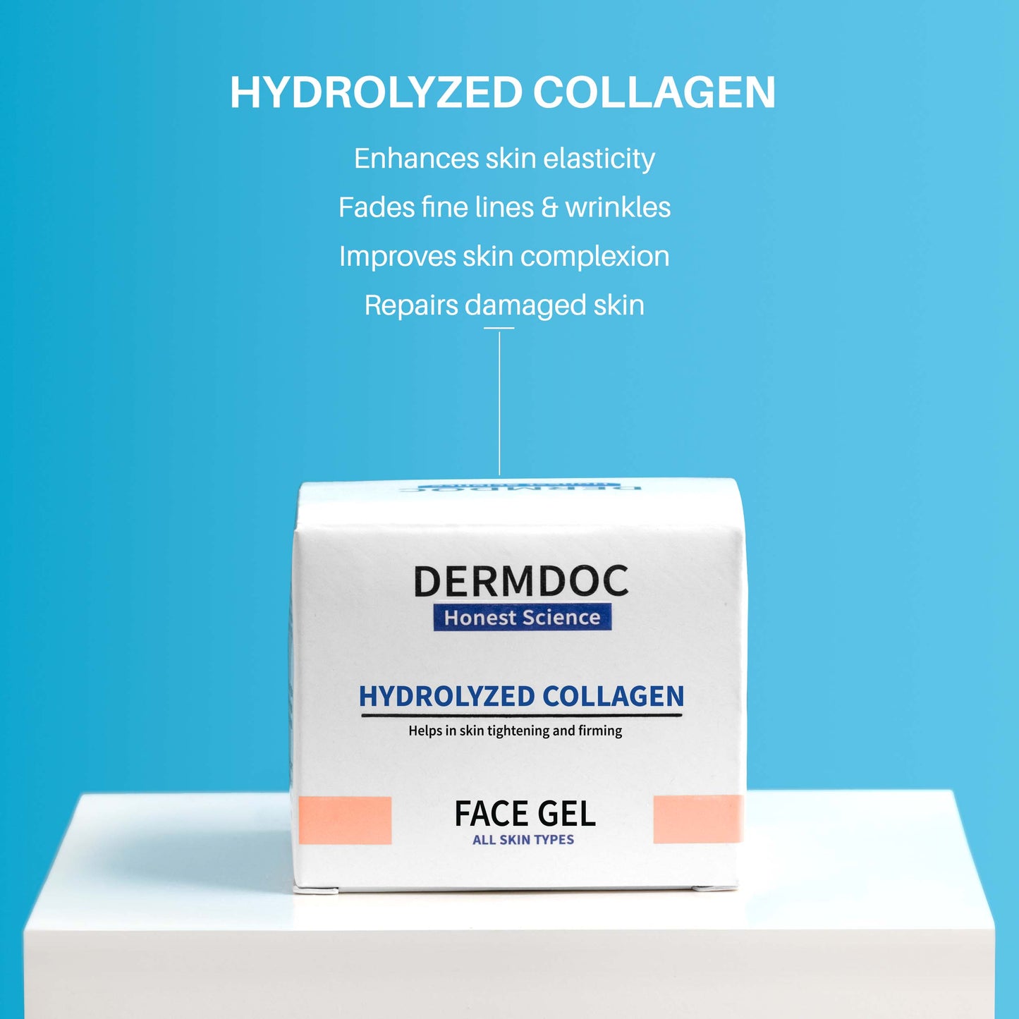 DermDoc Hydrolyzed Collagen Skin Tightening Face Gel For Plump & Youthful Skin (50g)