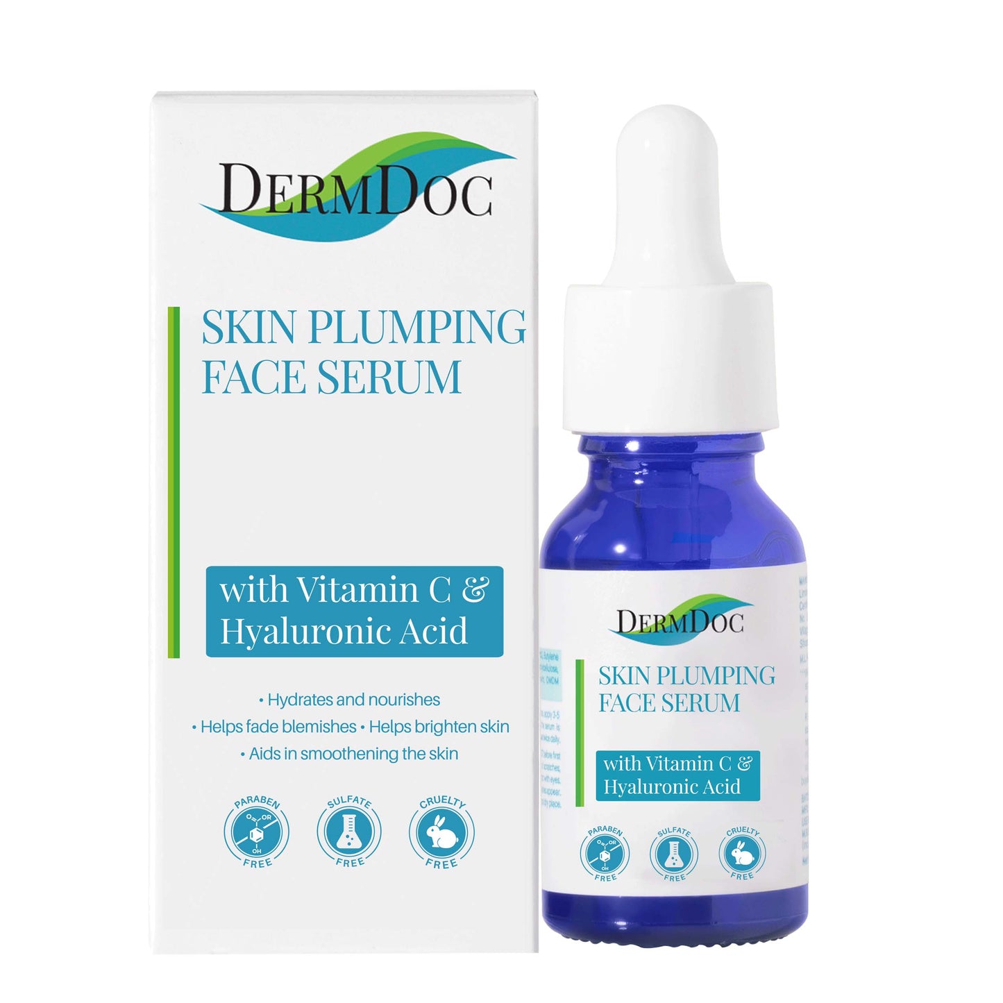 DermDoc Skin Plumping Face Serum with Vitamin C & Hyaluronic Acid (15 ml)