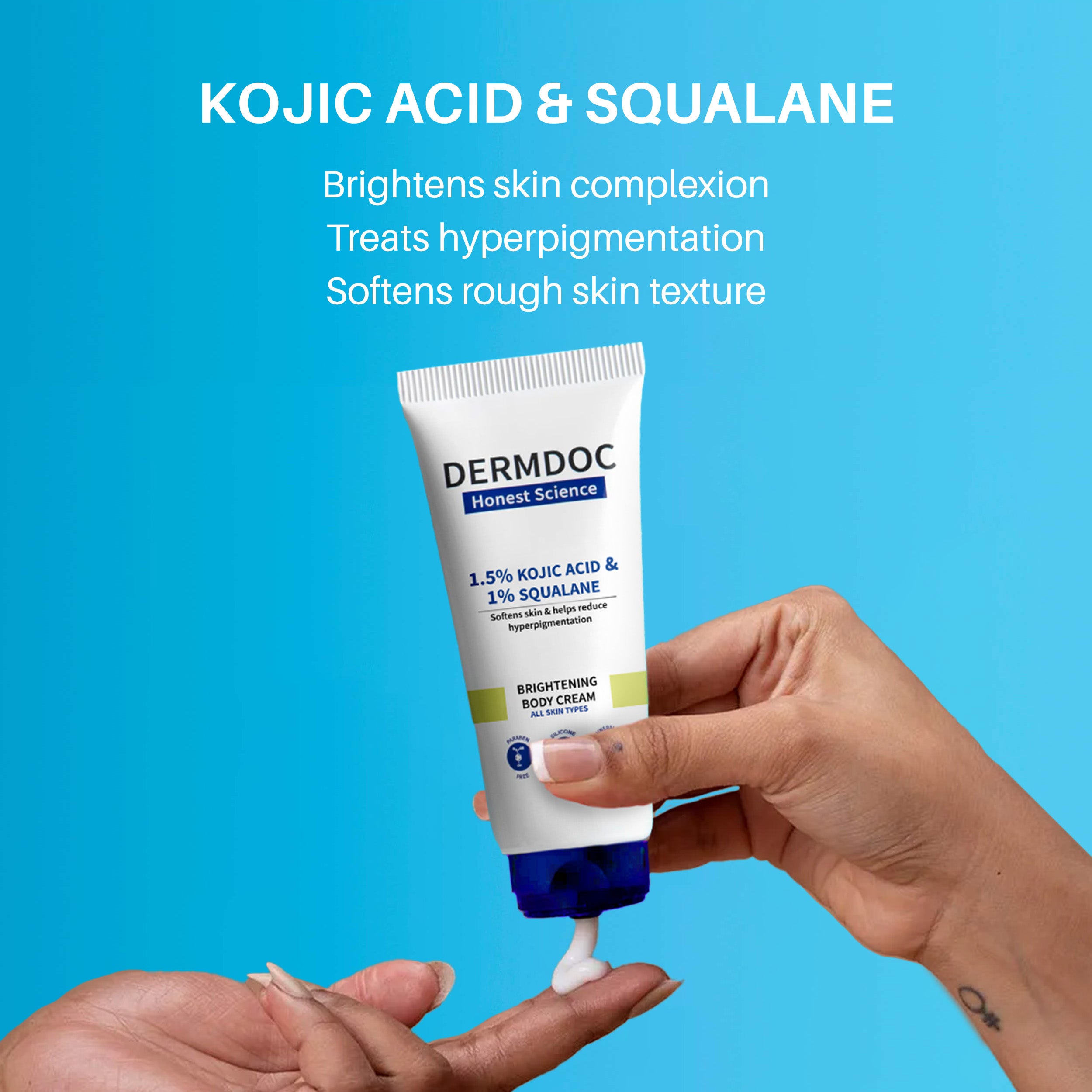 DERMDOC 1.5 Kojic Acid 1 Squalane Brightening Body Cream For