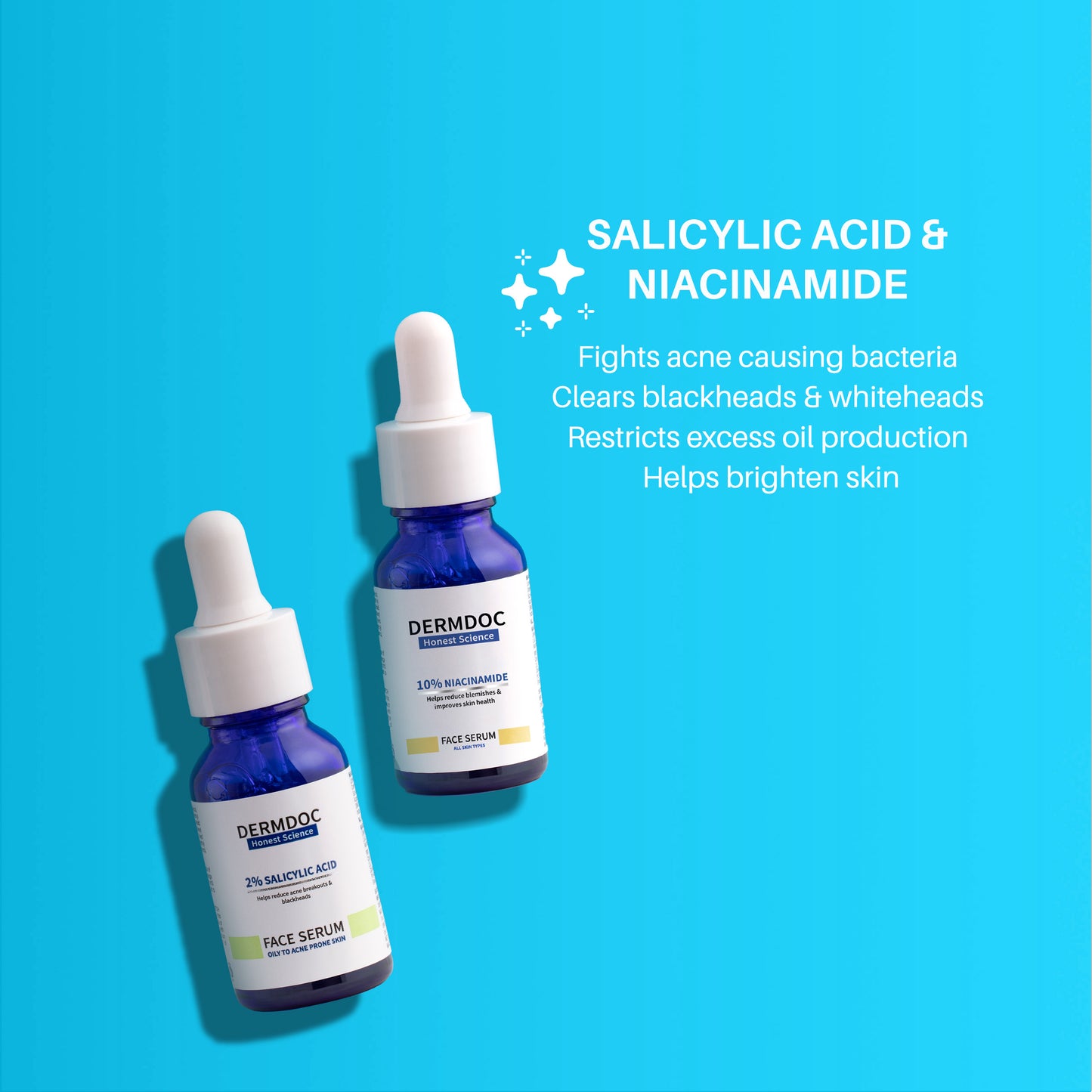 DERMDOC Combo Kit for Clear Skin | niacinamide serum | salicylic acid serum