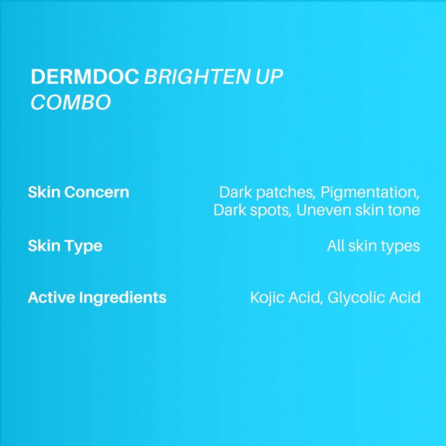 DERMDOC  Combo Kit Brighten Up Combo | kojic acid night cream | glycolic acid underarm spray | treatment for dark underarms, dark patches | hyperpigmentation | dark spots | skin brightening cream