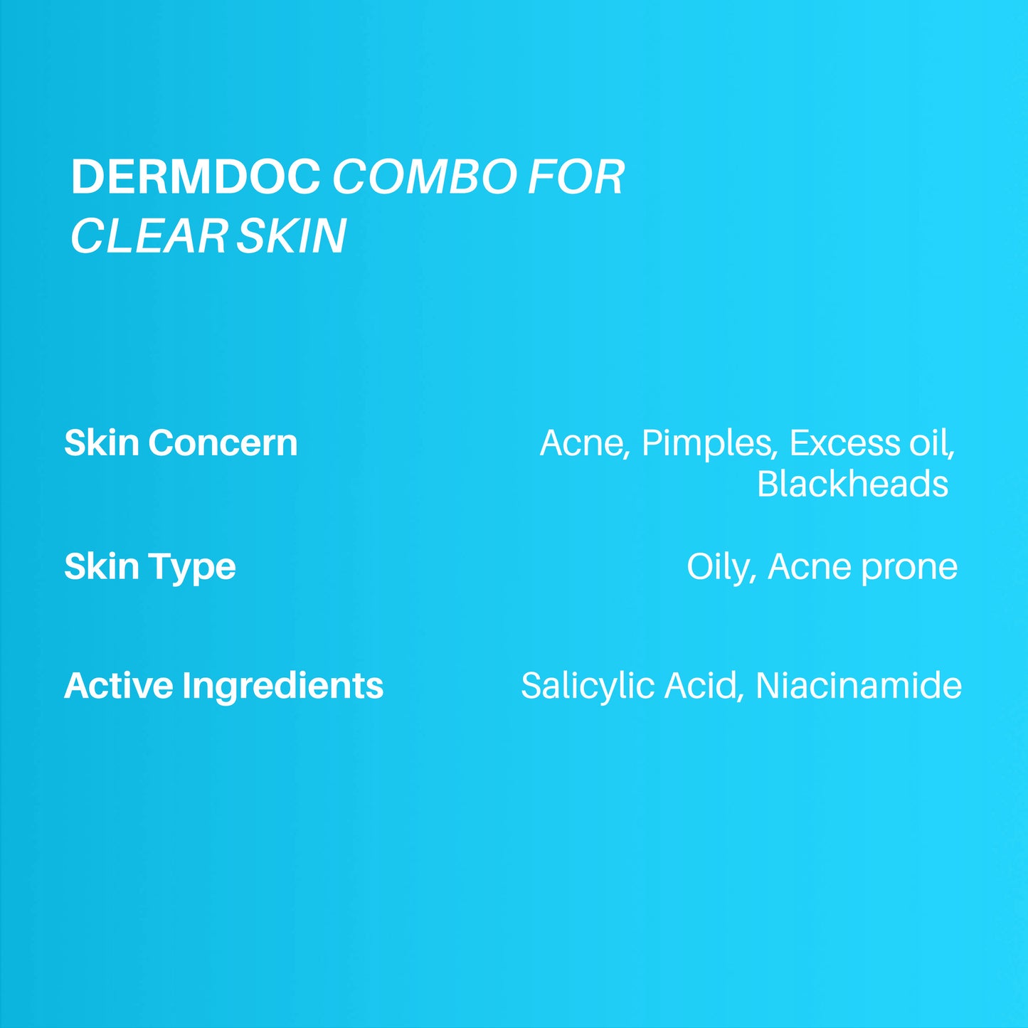 DERMDOC Combo Kit for Clear Skin | niacinamide serum | salicylic acid serum