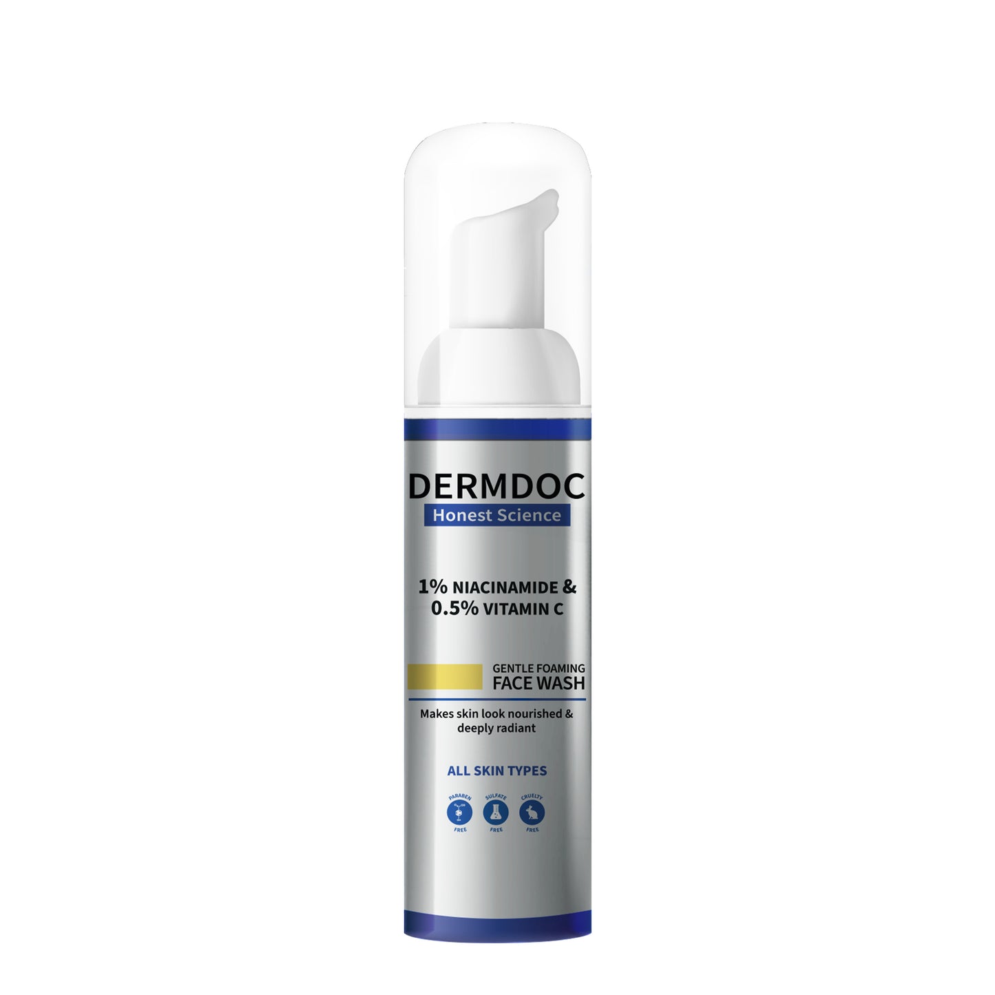 DERMDOC 1% Niacinamide & 0.5% Vitamin C Gentle Foaming Face Wash (80 ml)
