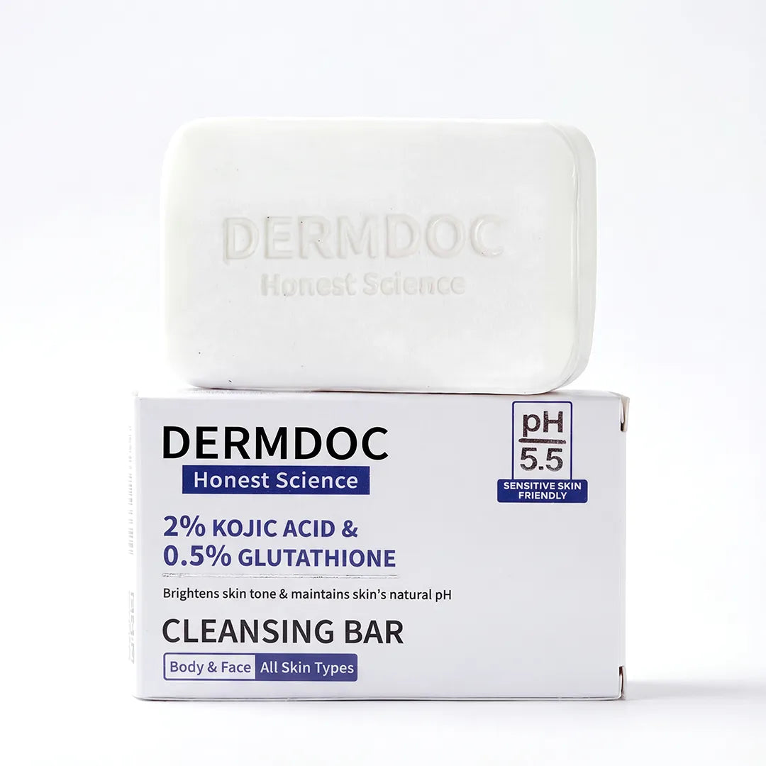 DERMDOC 2% Kojic Acid and 0.5% Glutathione Cleansing Bar