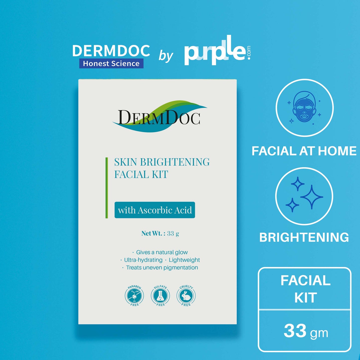 DermDoc Skin Brightening Facial Kit with Ascorbic Acid (33 g)
