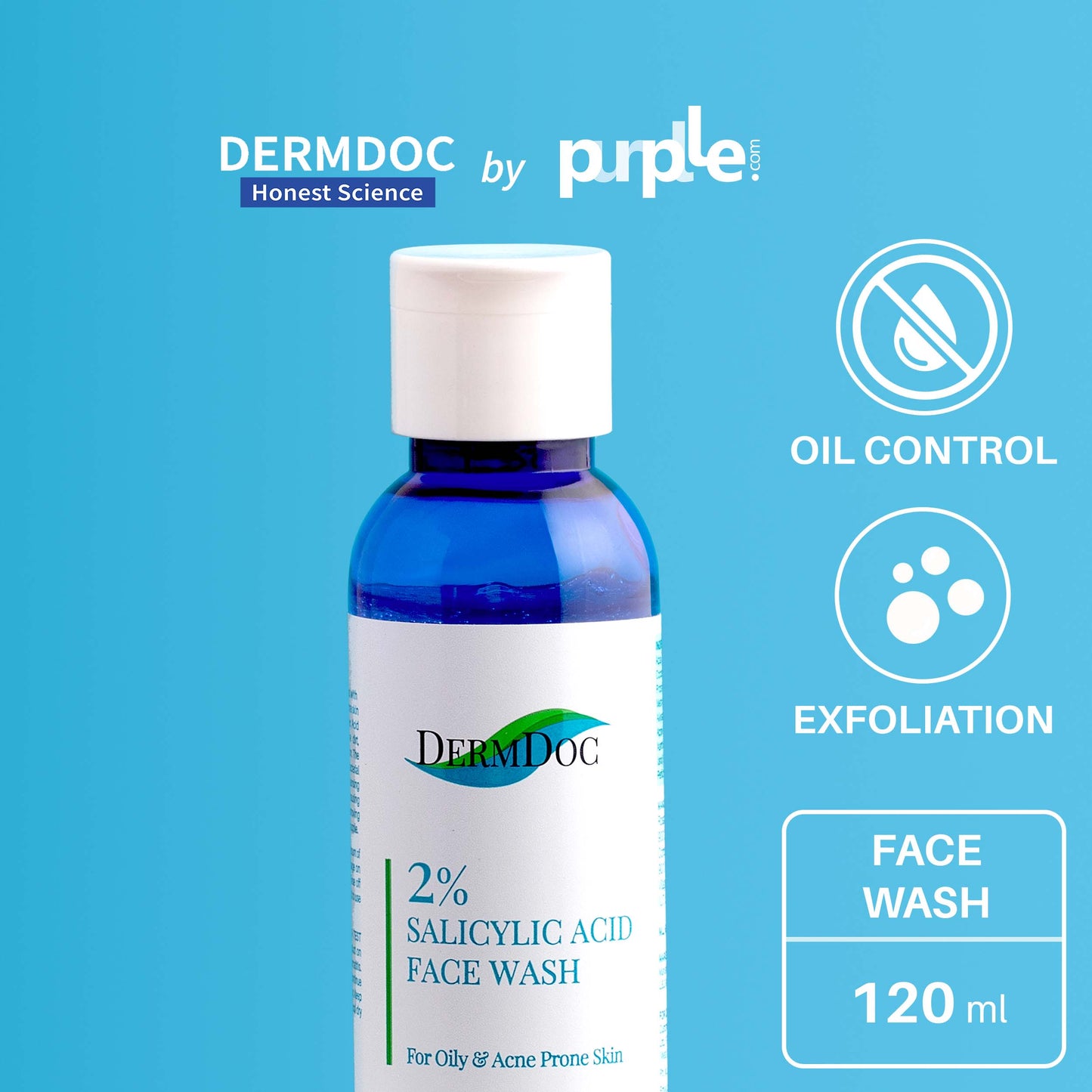 DermDoc 2% Salicylic Acid Face Wash For Clear & Acne Free Skin (120ml)