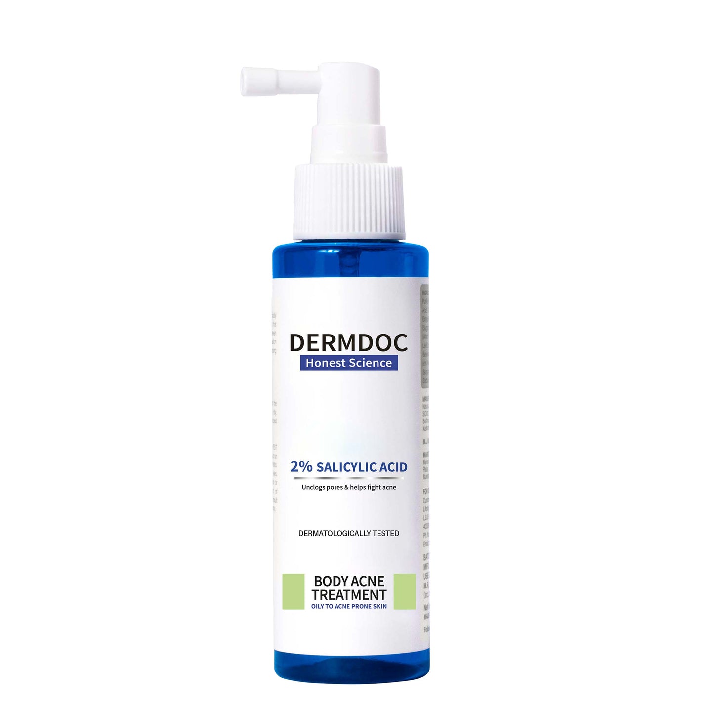 DermDoc 2% Salicylic Acid Body Acne Treatment For Clear & Acne Free Skin (100ml)