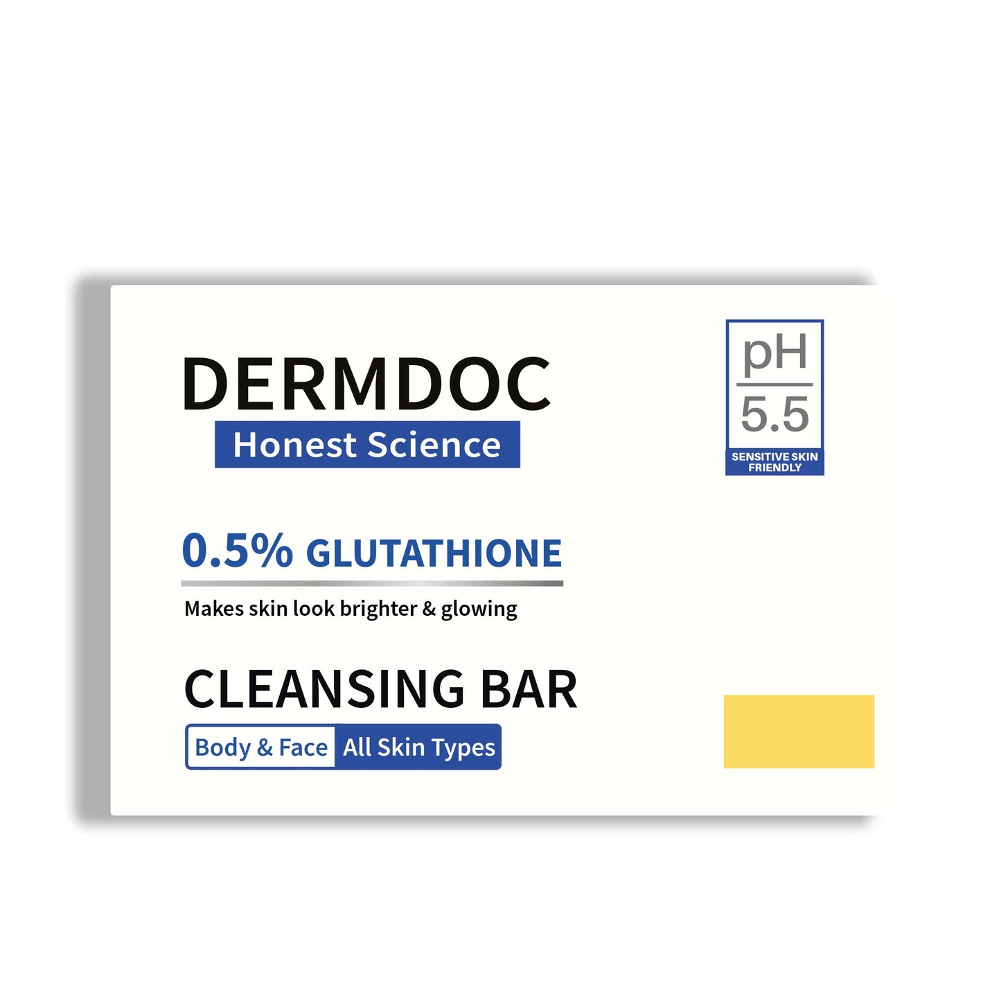 DermDoc 0.5% Glutathione Cleansing Bar For Skin Brightening (75 g)