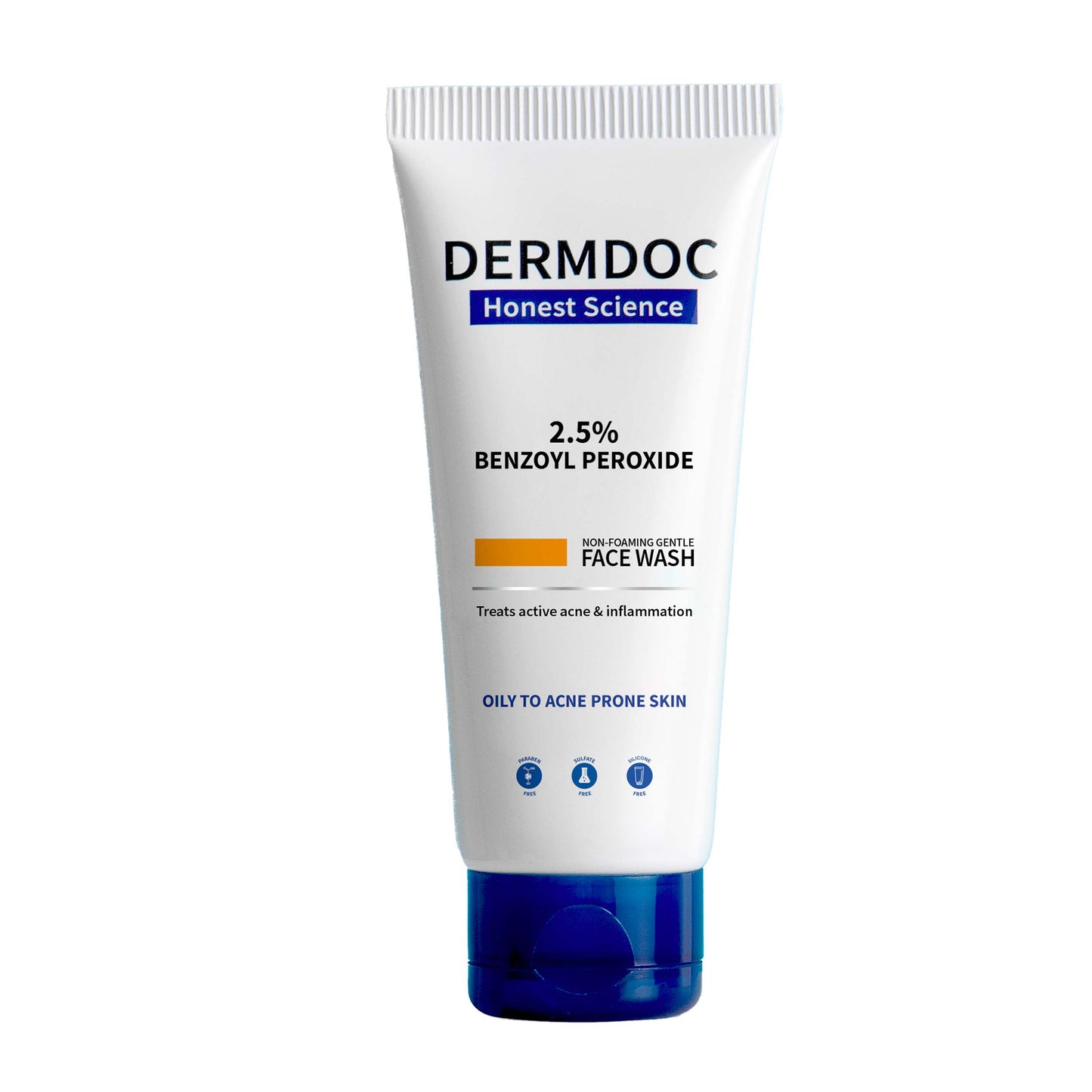 DermDoc 2.5% Benzoyl Peroxide Gentle Non Foaming Face Wash For Severe Acne (70ml)