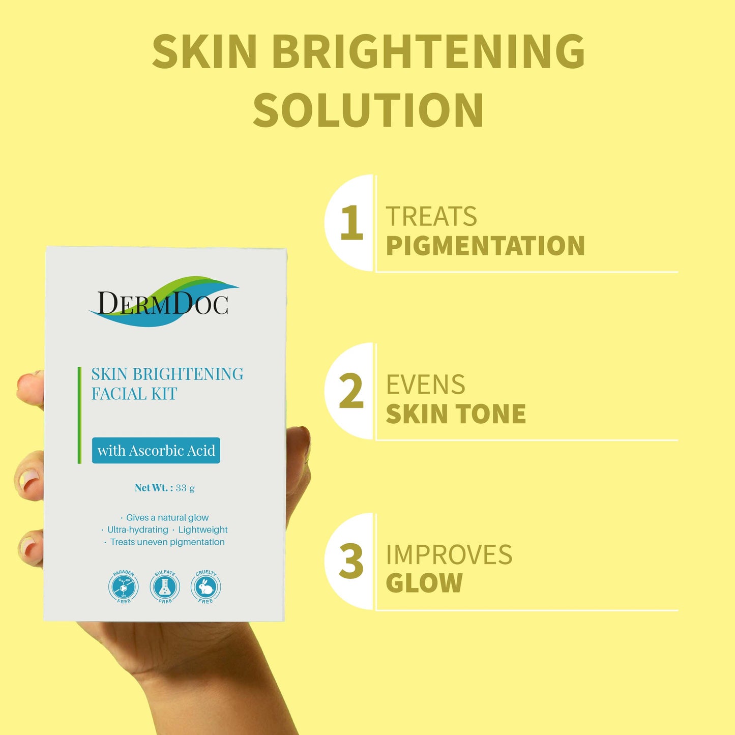 DermDoc Skin Brightening Facial Kit with Ascorbic Acid (33 g)