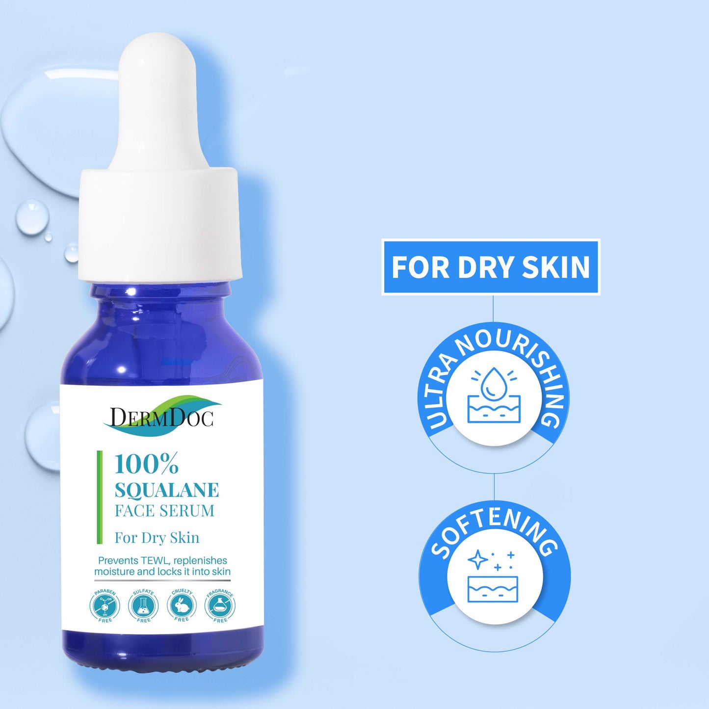 DermDoc 100% Squalane Face Serum For Skin Nourishment & Hydration (10 ml)
