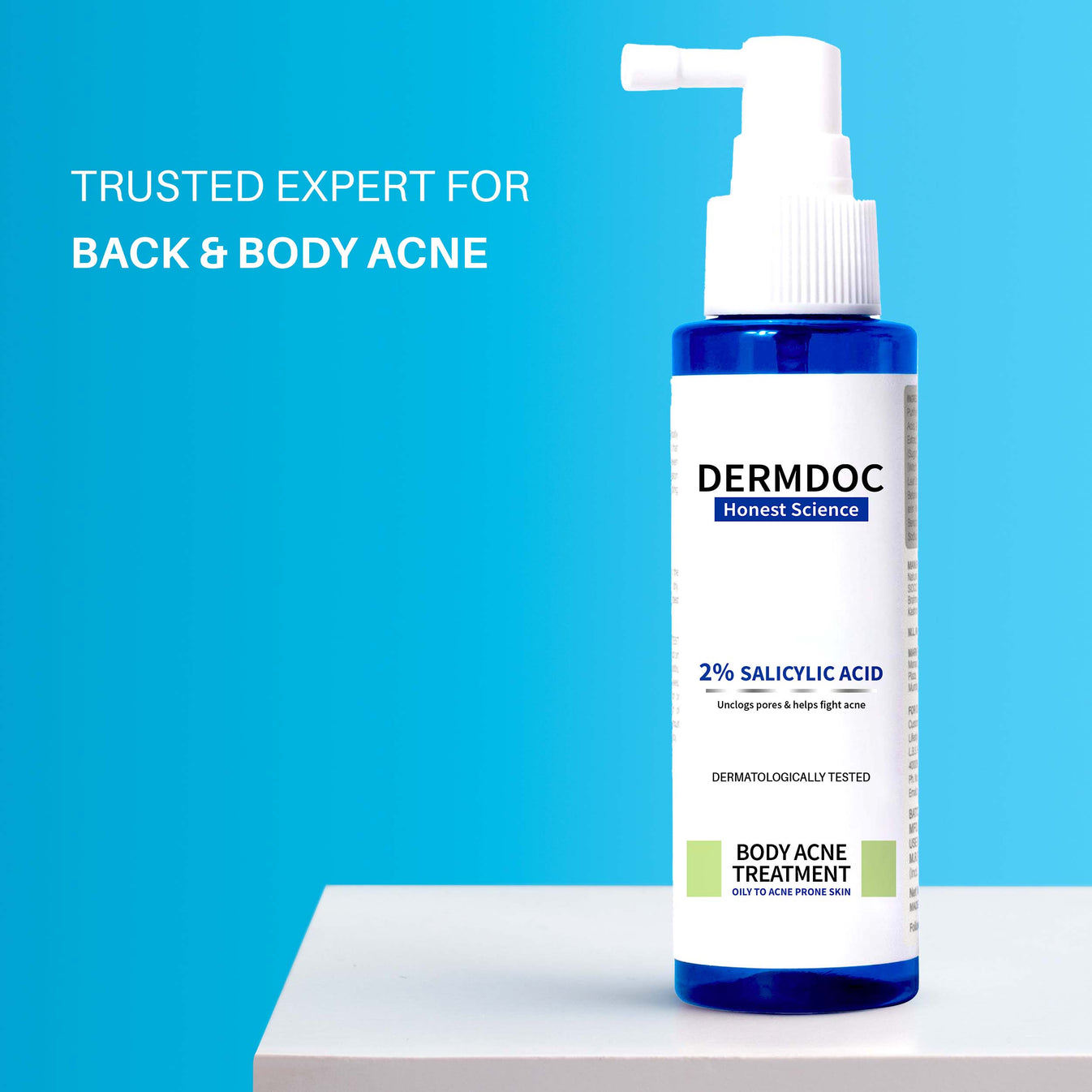 DermDoc 2 Salicylic Acid Body Acne Spray For Pimples on Body & Back