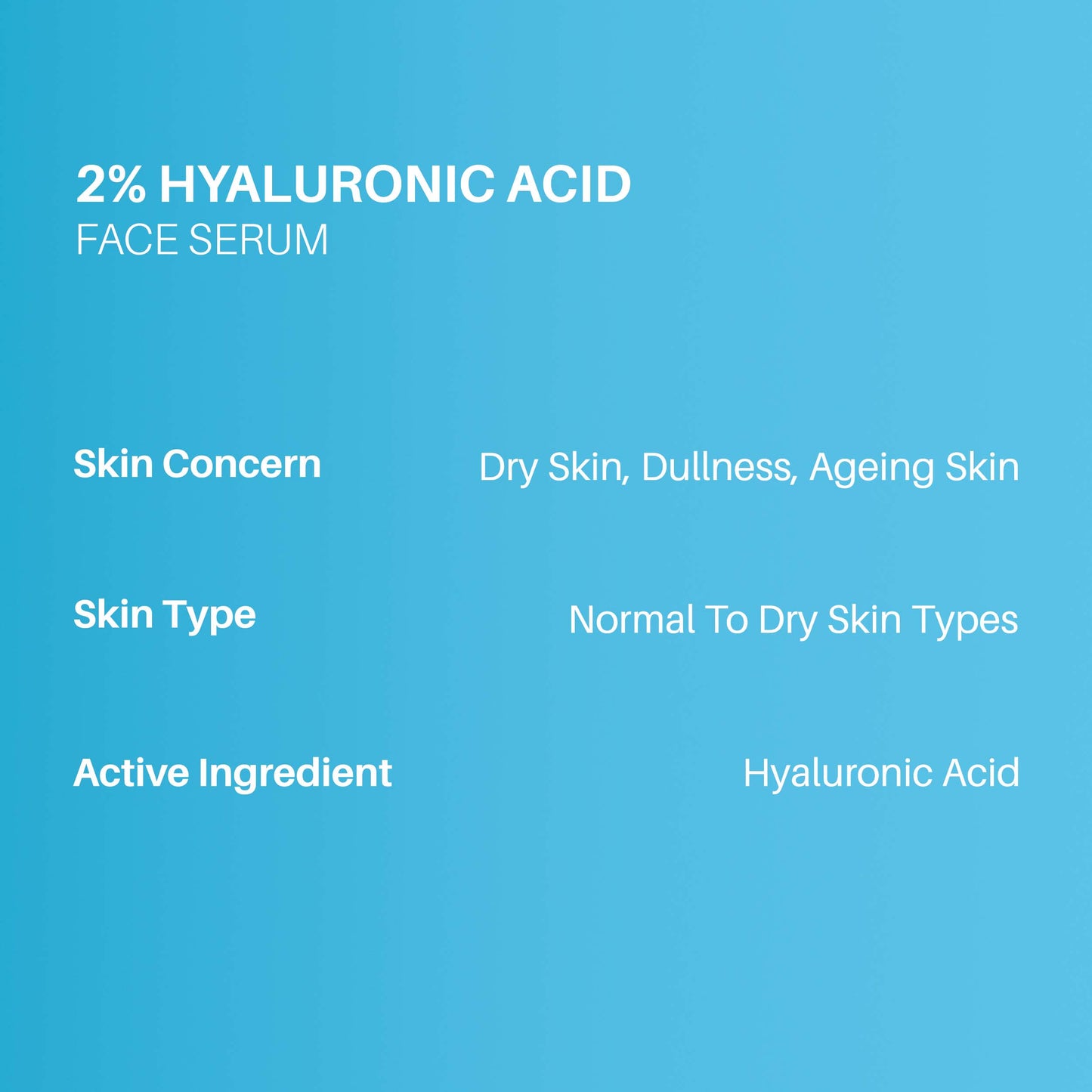 Dermdoc 2% Hyaluronic Acid Face Serum for Dry Skin (15 ml)