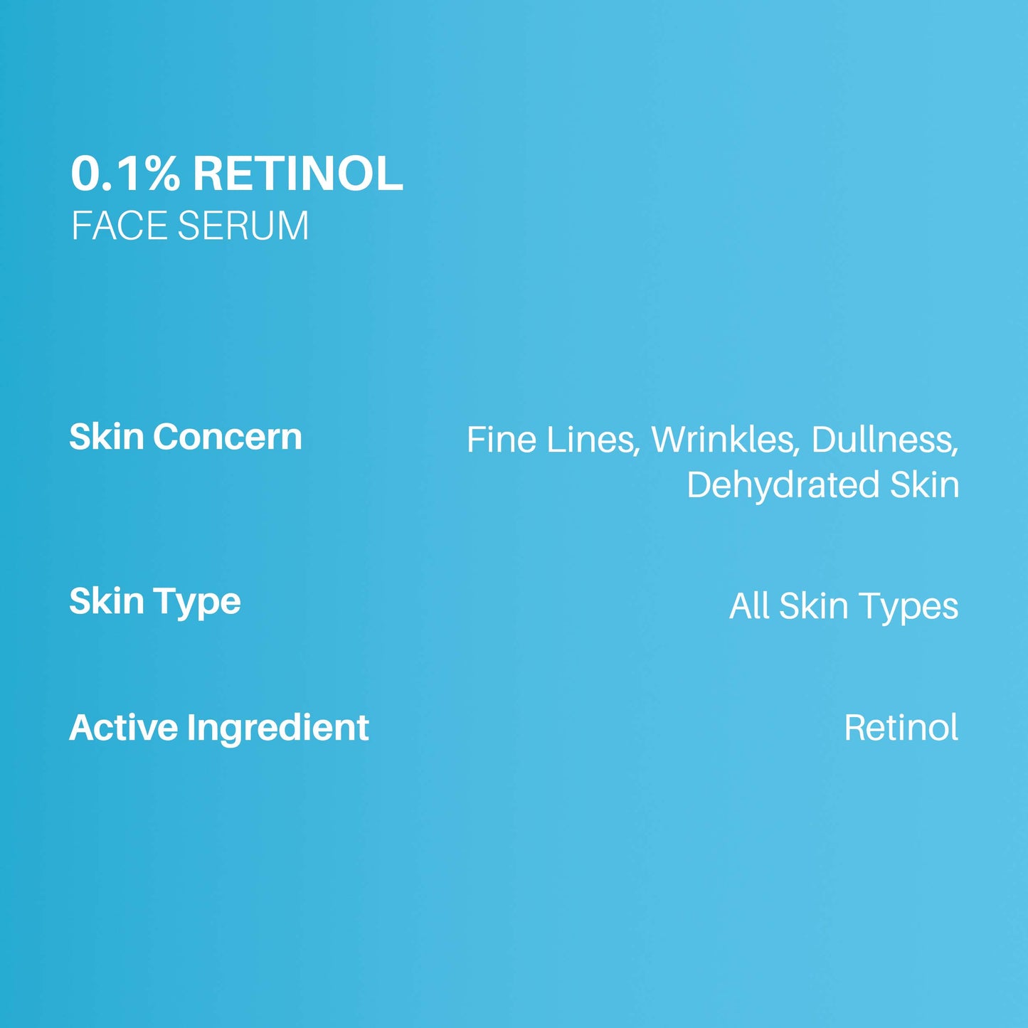 DermDoc 0.1% Retinol Anti Ageing Face Serum For Youthful Skin (15 ml)