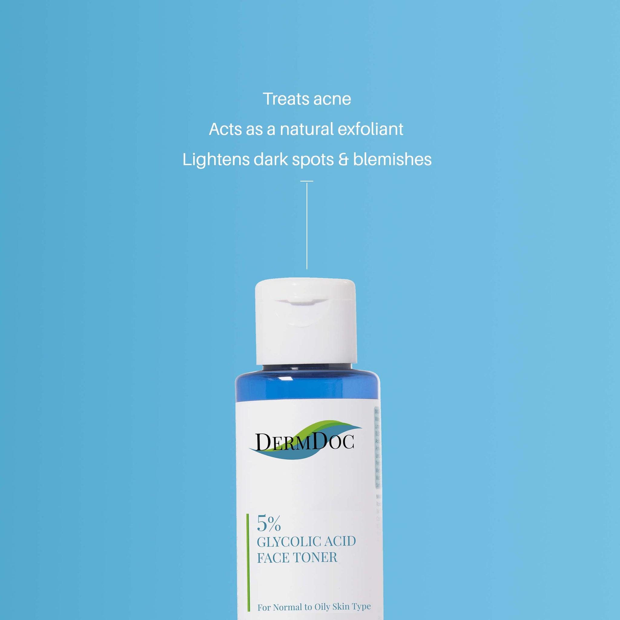 DermDoc 5 Glycolic Acid Face Toner for Skin Brightening & Smoothness