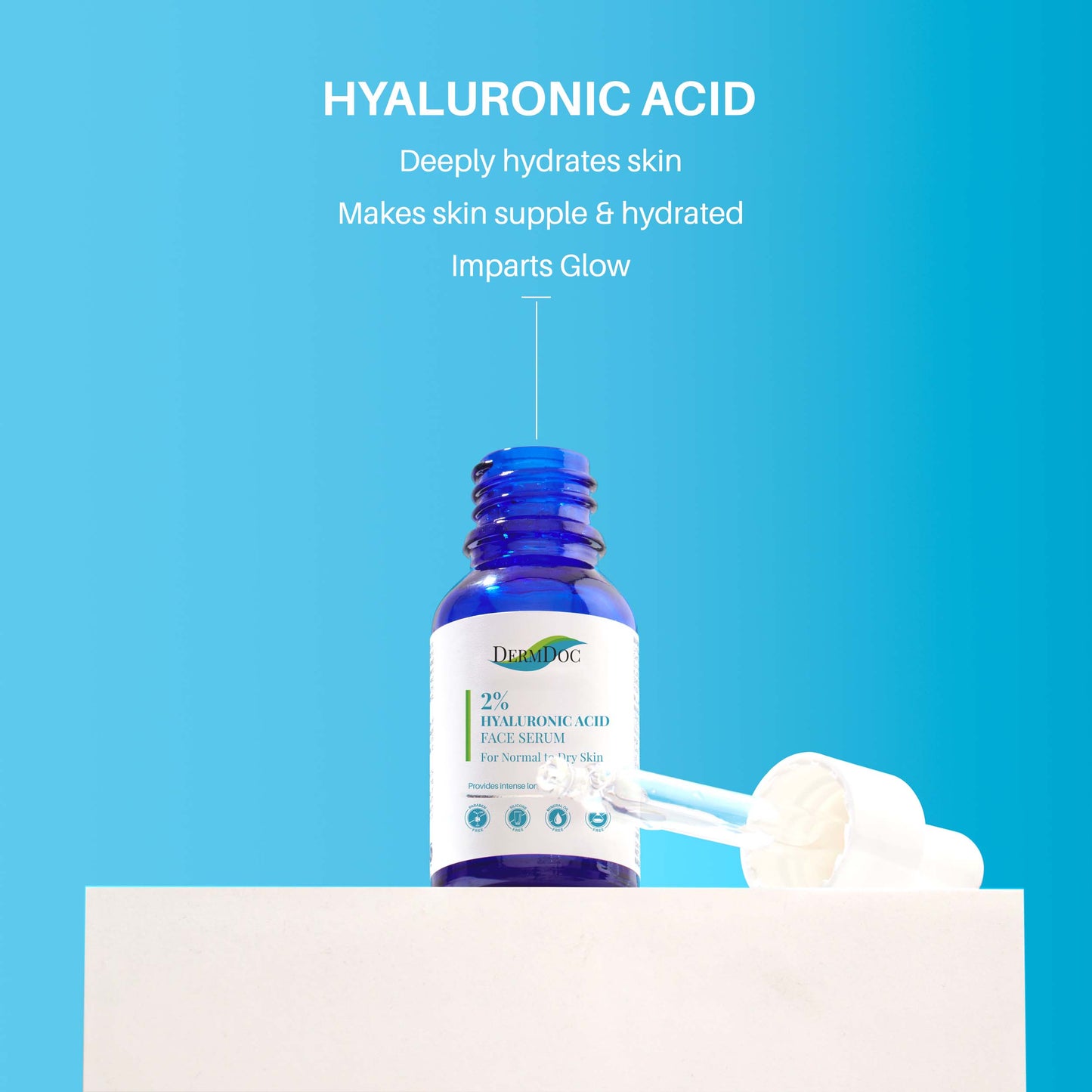 Dermdoc 2% Hyaluronic Acid Face Serum for Dry Skin (15 ml)