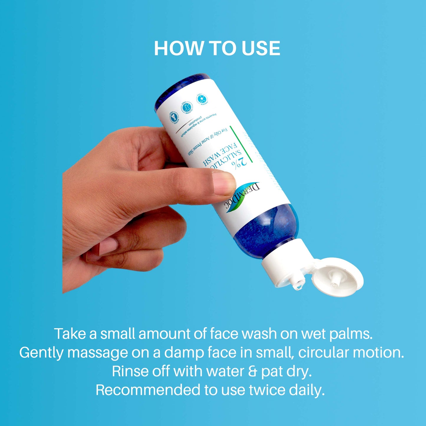 DermDoc 2% Salicylic Acid Face Wash For Clear & Acne Free Skin (120ml)