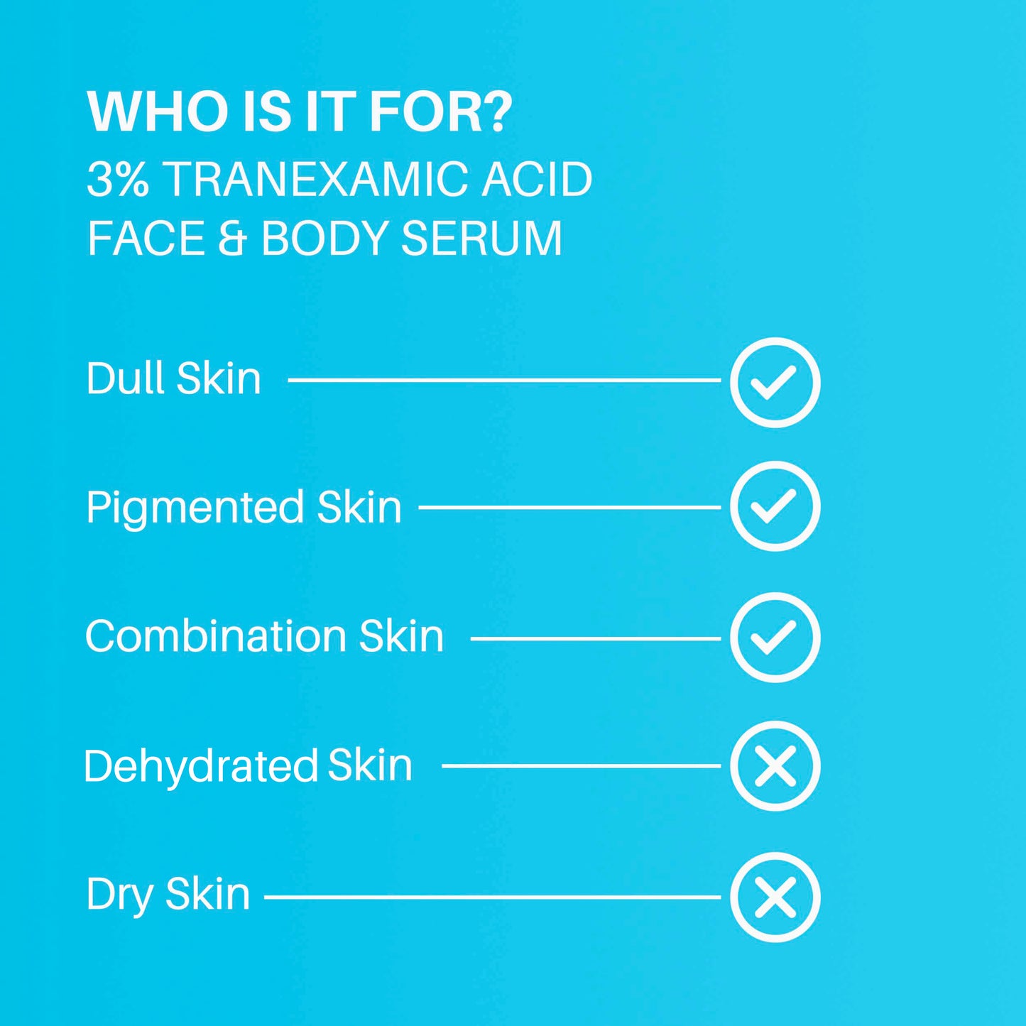DermDoc 3% Tranexamic Face & Body Serum For Even-Toned Skin (15ml)