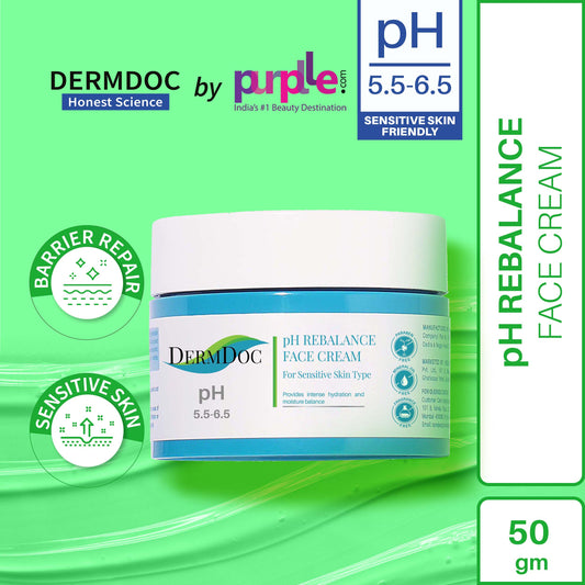 DermDoc pH Rebalance Face Cream with 0.5% Hyaluronic Acid For Skin Hydration (50 gm)
